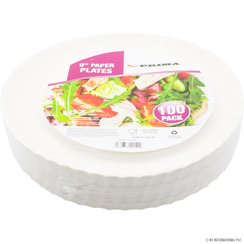 Assiettes en plastique de qualité supérieure, paquet de 100, 23 cm – Lot économique pour événements et services de traiteur