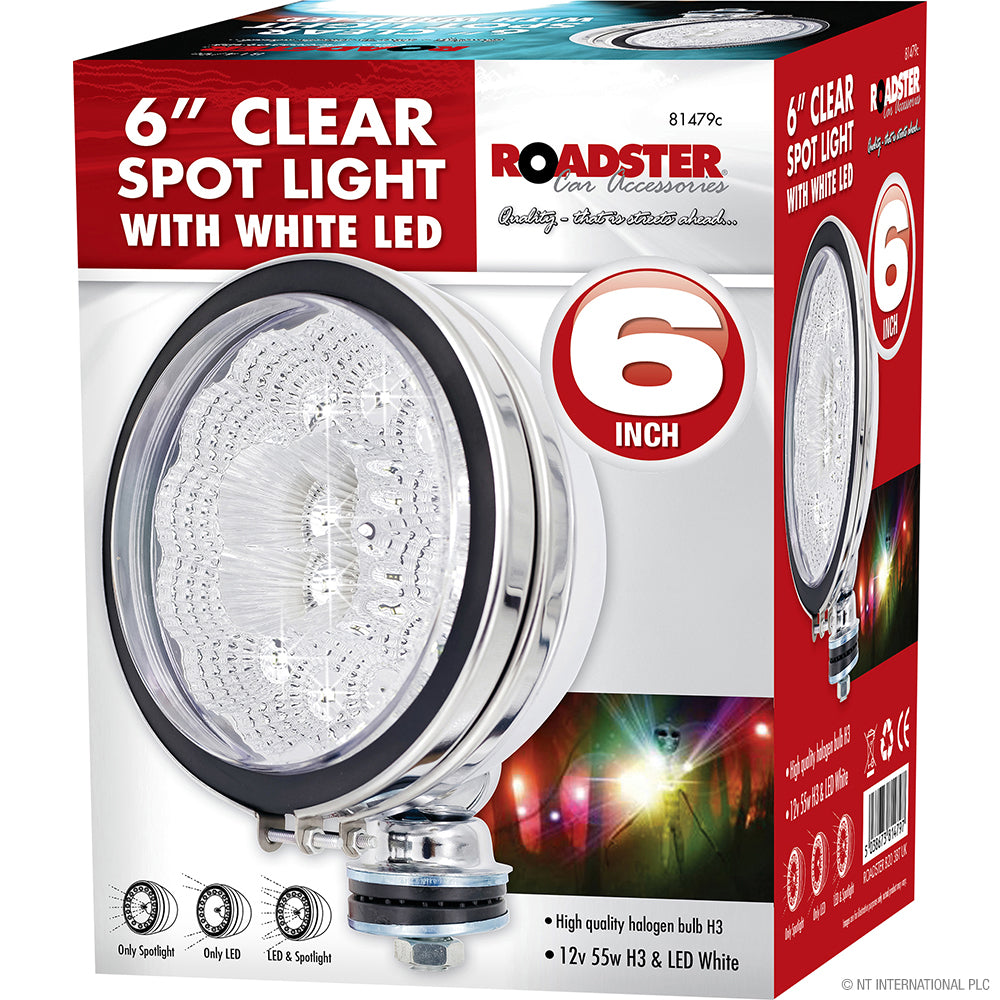 6 projecteurs LED transparents pour voiture - 12 V H3 55 W