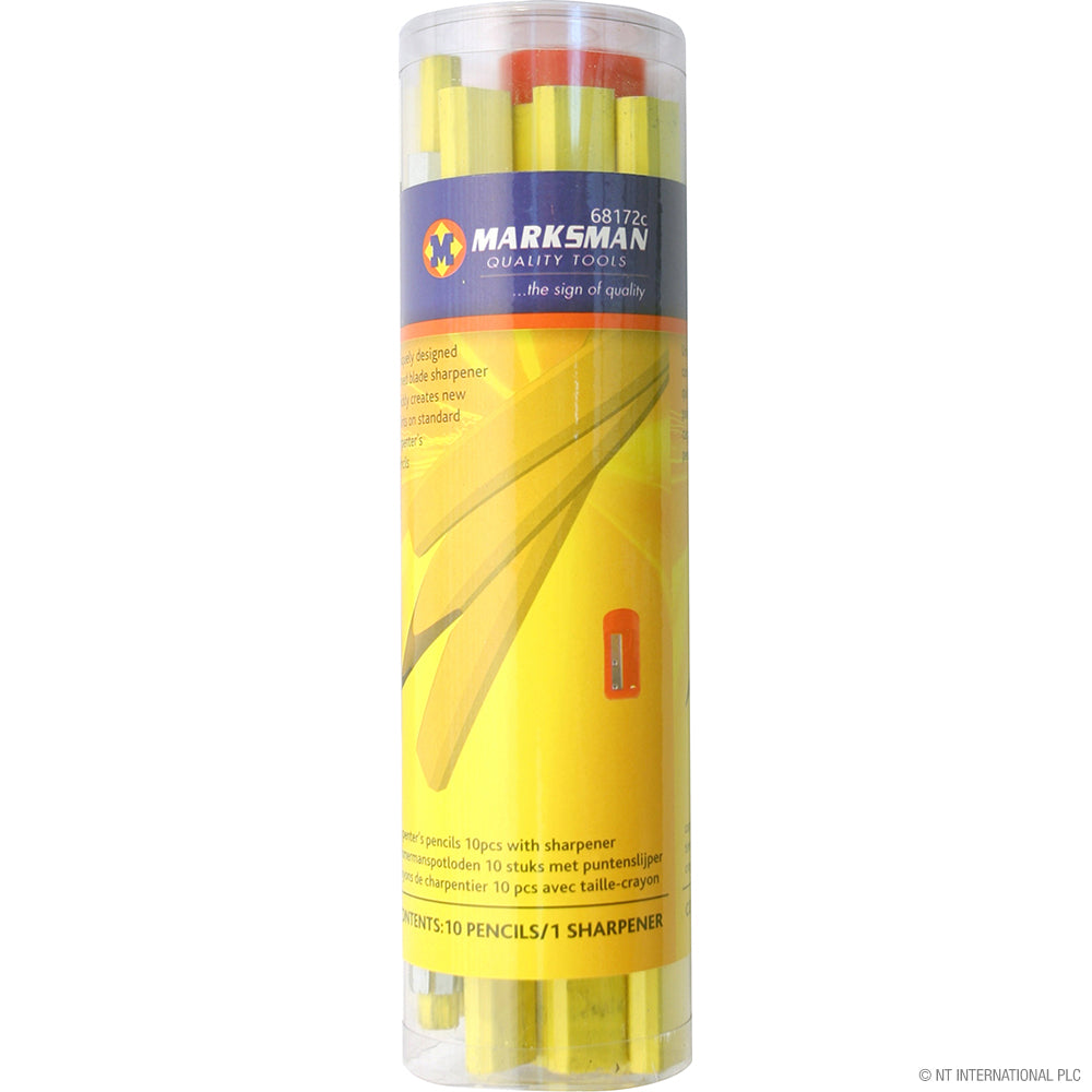 Lot de 9 crayons de menuisier et taille-crayon pour un travail du bois d'excellence