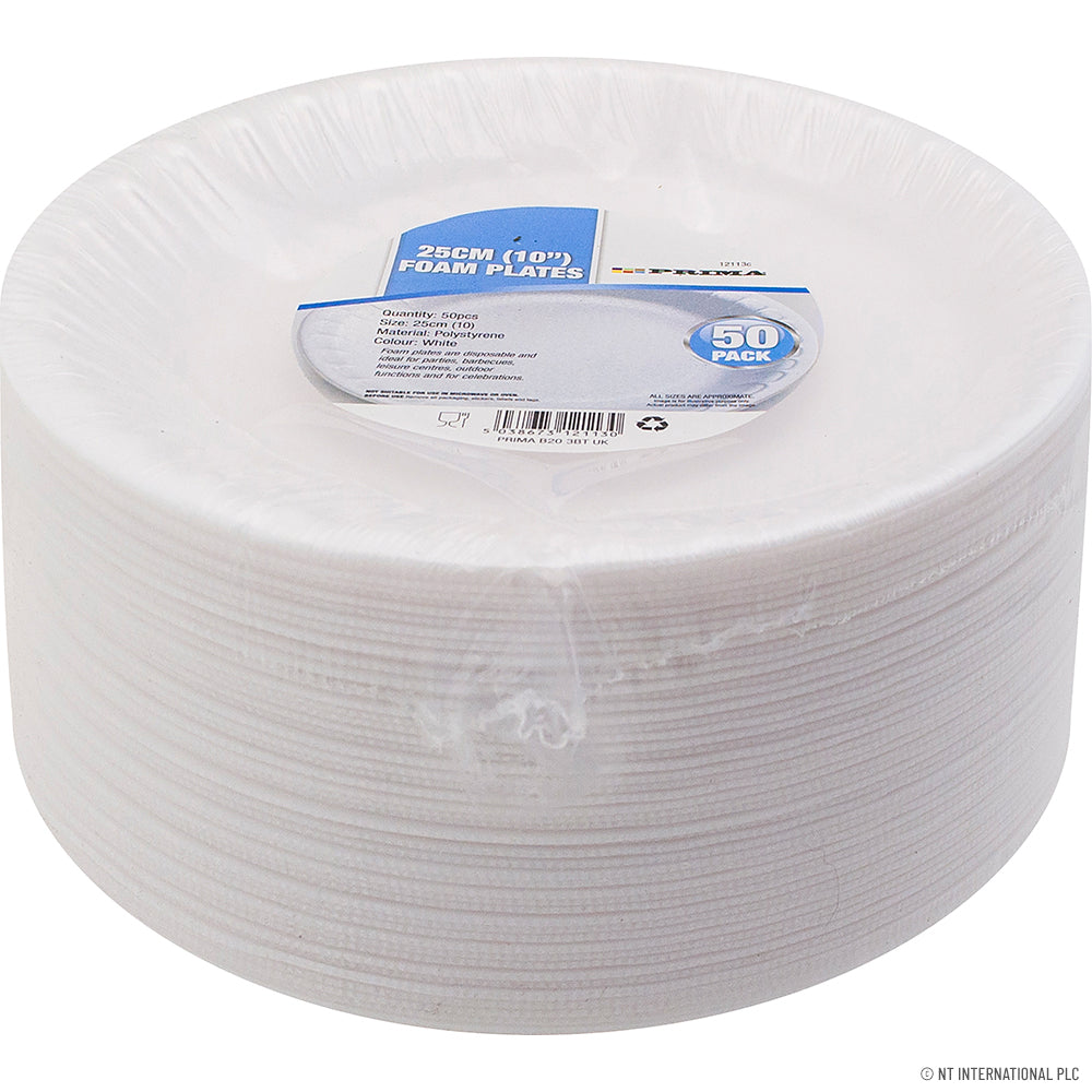 Assiettes creuses en mousse Classifoa de 26 cm (10 po), paquet de 50 - Vaisselle jetable de qualité supérieure pour événements et réceptions