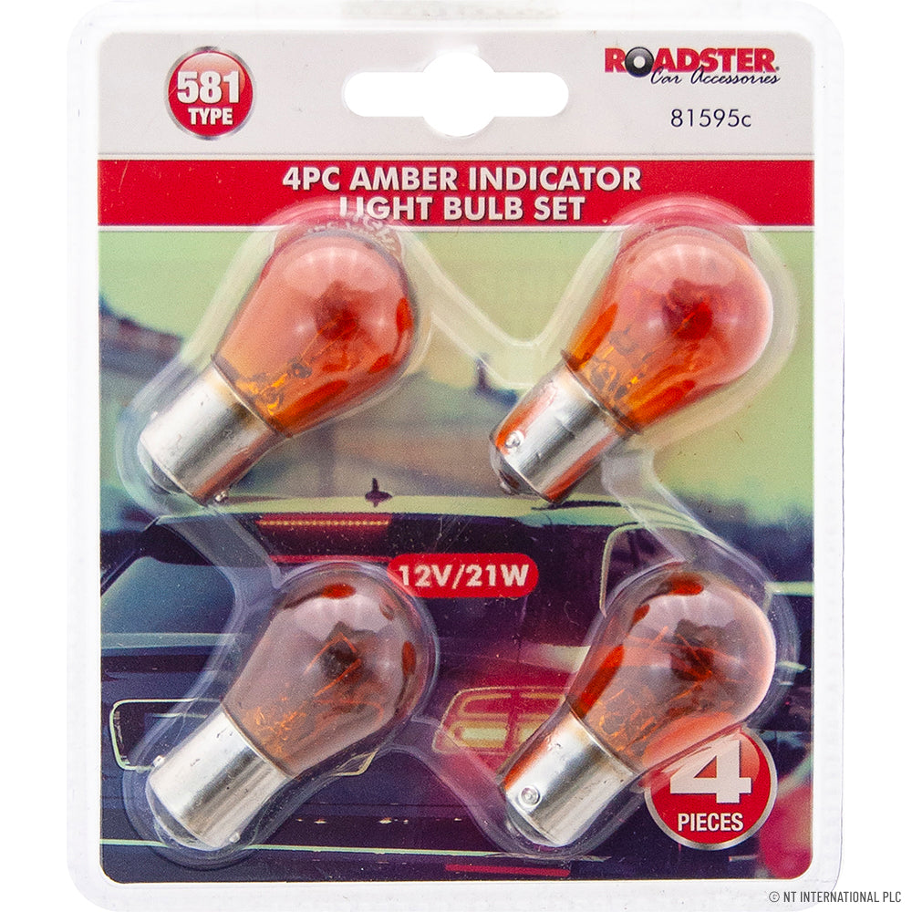 Lot de 4 ampoules de clignotant ambre – Feux de signalisation automobiles lumineux et fiables