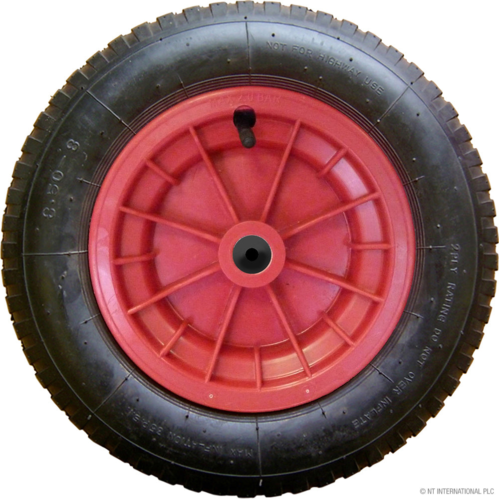 Pneu de brouette 14" (35 cm) - Design noir/rouge durable et élégant pour des performances améliorées