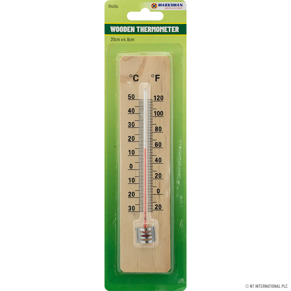 Small Wooden Thermometer Handcrafted Indoor Temperature Gauge