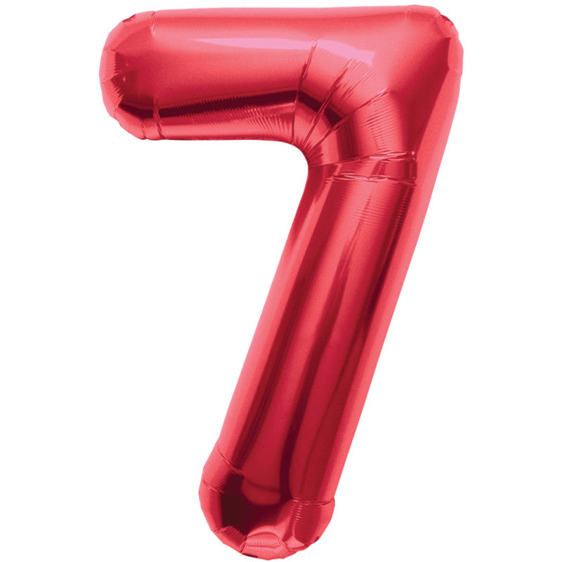 Giant Red No 7 Helium Foil Balloon L40in