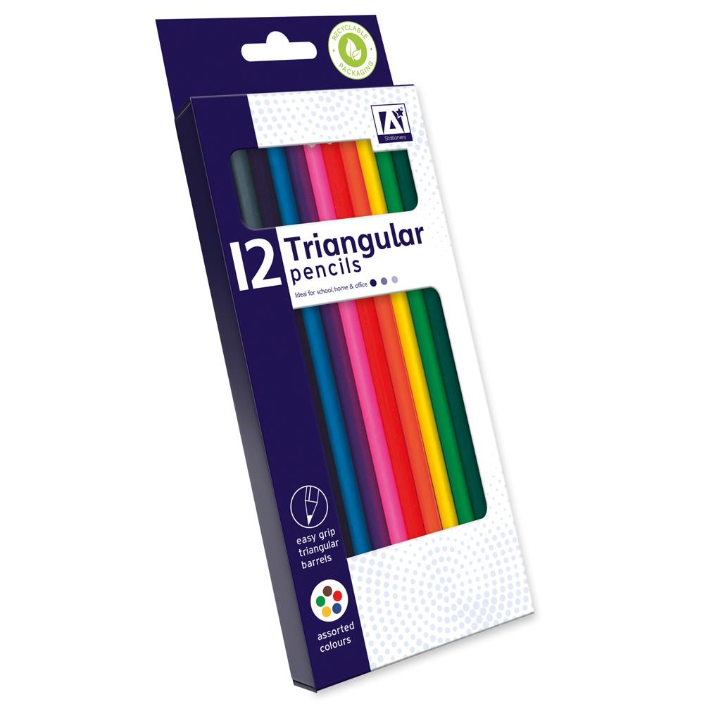 Lot de 12 crayons triangulaires