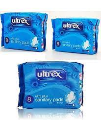 Serviettes hygiéniques Ultrex Ultra Plus paquet de 8 BLEU