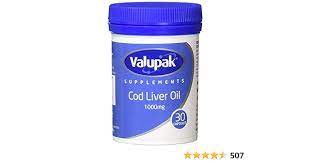 Huile de foie de morue 1000mg en gélules Valupak - 30 capsules