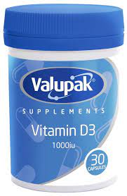 Valupak Vitamine D3 1000 UI Gélules Boîte de 30
