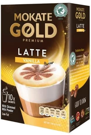Mokate Vanilla Latte Flavour Instant Coffee Drink 10x14g