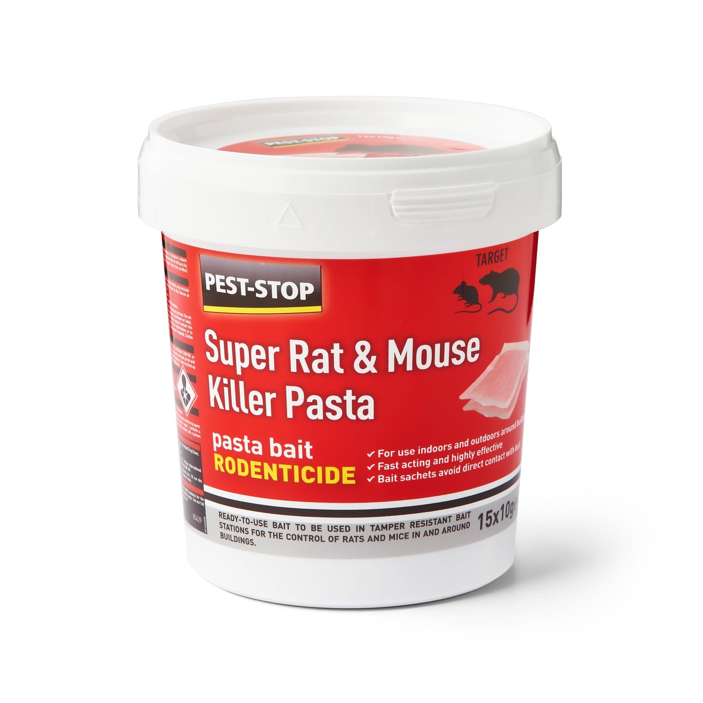 Pest-Stop Super Pâtes Mortelles pour Rats et Souris (15 x 10g)