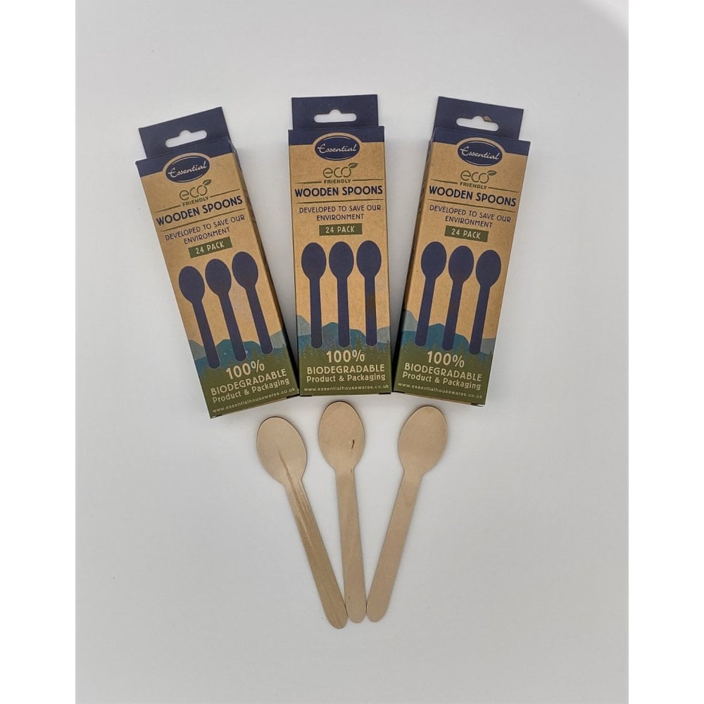 Cuillères en bois, paquet de 24