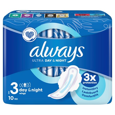 ALWAYS ULTRA DAY & NIGHT WITH WINGS - 10 PADS