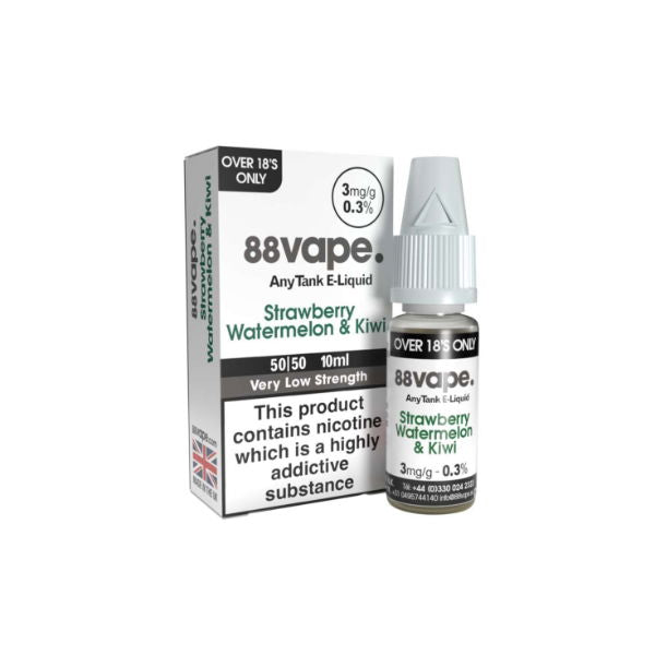 88Vape Anytank E-liquide Fraise, Kiwi & Pastèque 3mg - Flacon 10ml