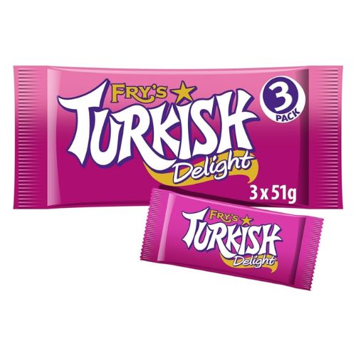 Lot de 3 tablettes de chocolat Fry's Turkish Delight 153g