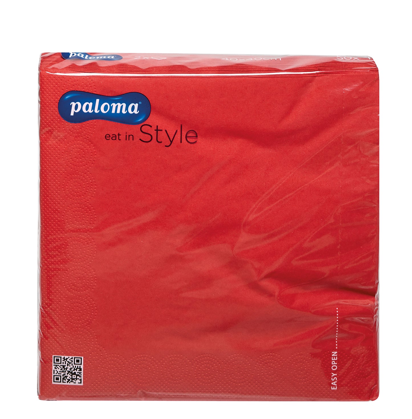 Serviettes Paloma 50pces 2 épaisseurs 40x40cm Rouge