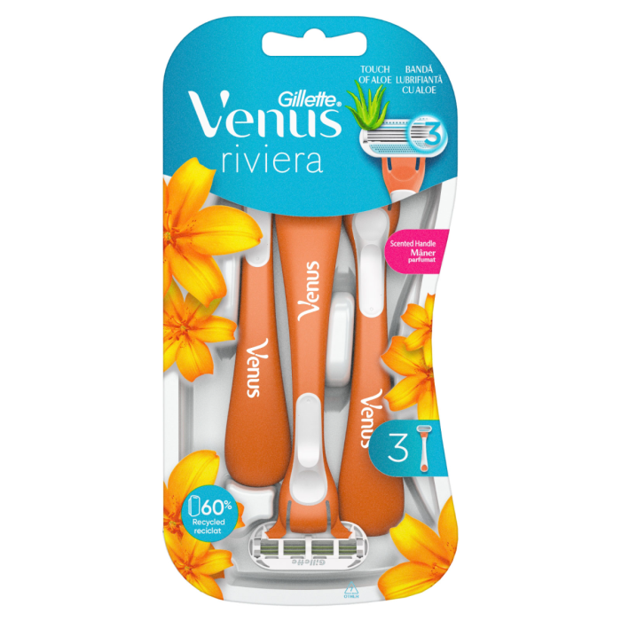 Gillette Venus Riviera Rasoirs jetables pour femme 3 pièces