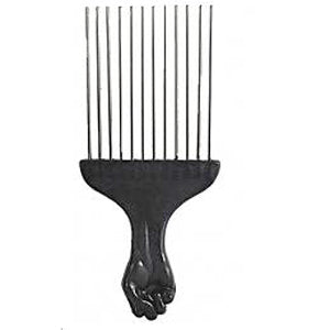 Black Metal Fist Afro Combs