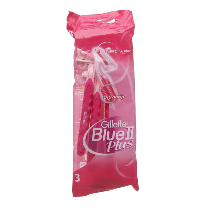 Gillette Blue II Plus Pink Disposable Razors 3 Pack