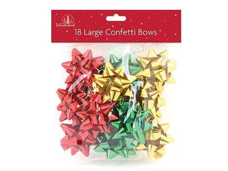 18 X Large Luxury Metallic Self Adhesive Classis Christmas Gift Bows