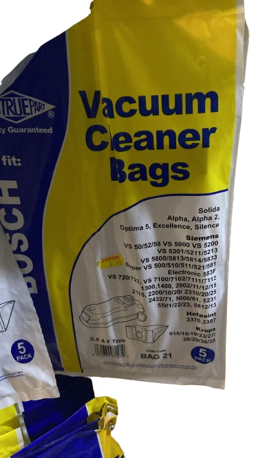 Vacuum Bags for Bosch Alpha 2200/2210 D/E/F - 5 Pack Bag 21