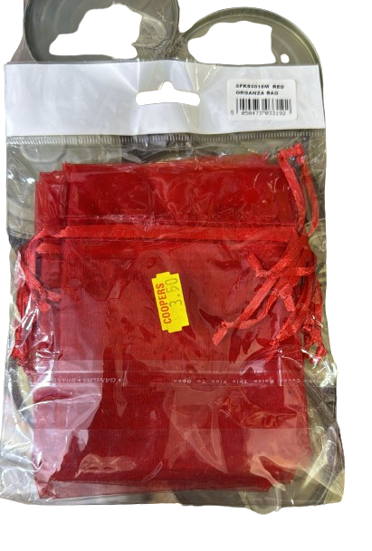 Sachet en organza rouge