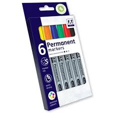 Marqueurs permanents couleurs assorties, paquet de 6