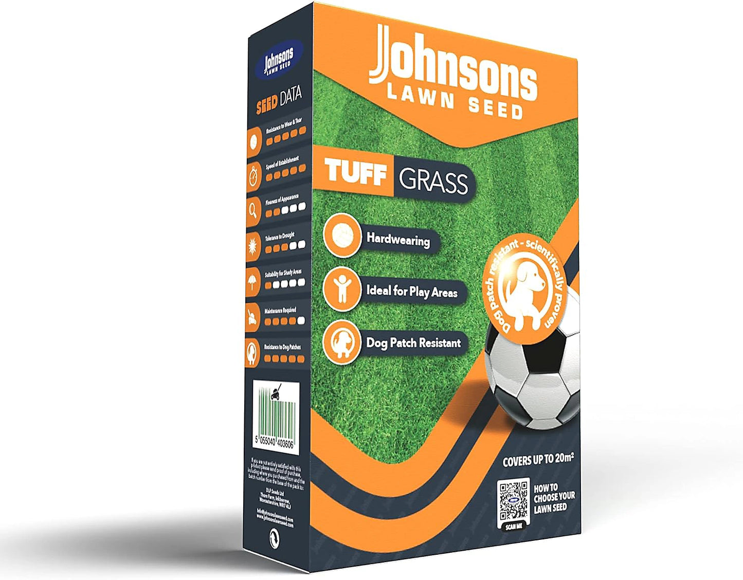 Johnsons Tuffgrass Lawn Seed - 425g - 20m²