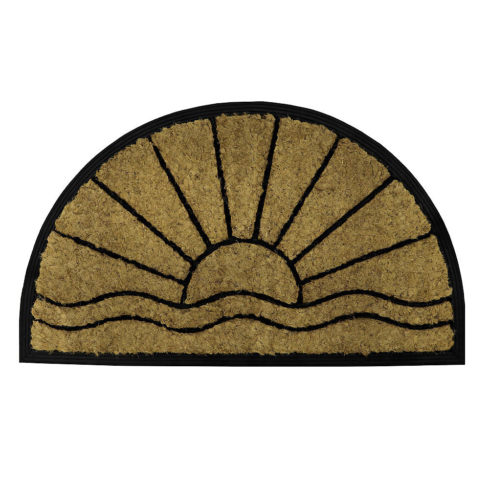 JVL Paillasson demi-lune Comfort Tuffscrape en fibre de coco, 40x70cm, Sunset