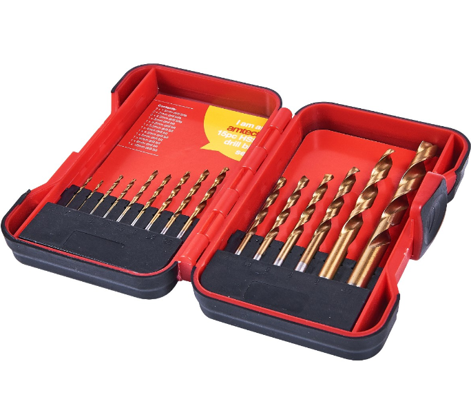 Coffret de 15 forets HSS Amtech avec revêtement en titane