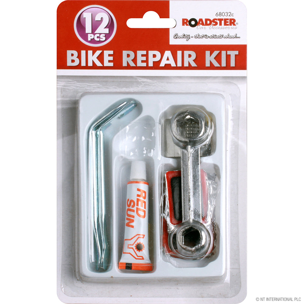 Kit de réparation de crevaison essentiel pour vélo, 12 pièces, pour un entretien rapide et facile