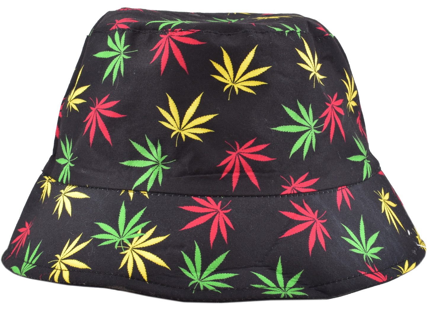 Bob réversible imprimé feuilles élégant pour adulte 58cm