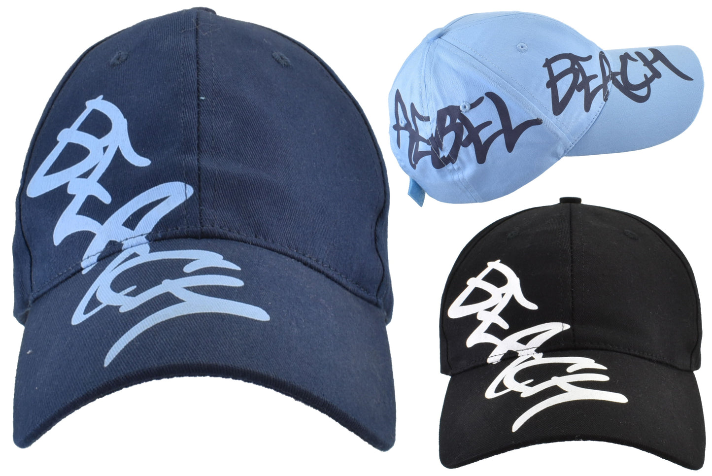 Casquette de Baseball Rebel Beach Graffiti Design | 58cm | 3 variations d'AST