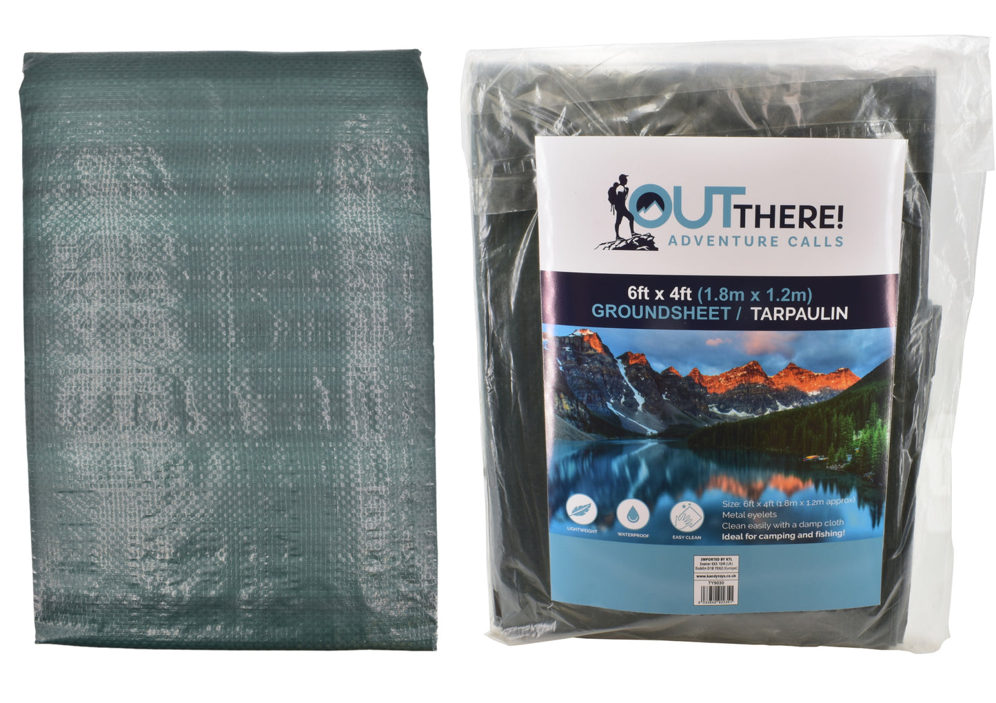 Bâche/Tapis de sol de haute qualité 1,8 x 1,2 m 110 g/m² | Housse extérieure durable