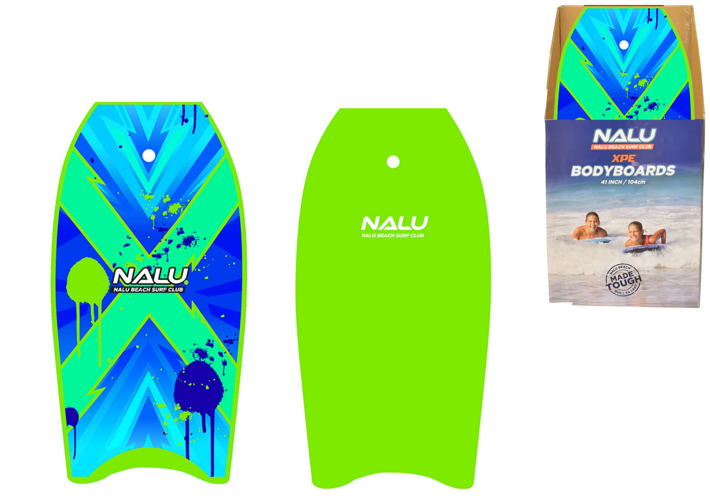 Bodyboard Xpe Premium 41" En Présentoir - Vert | Surfez sur les Vagues avec Style