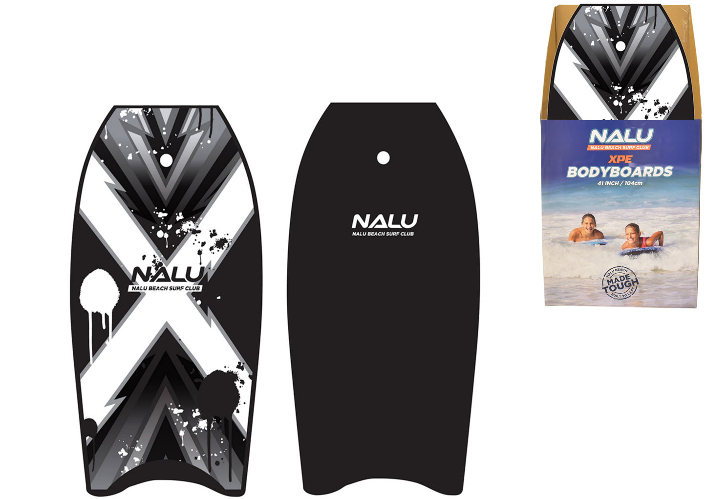 Bodyboard Xpe Premium 41" avec présentoir - Noir