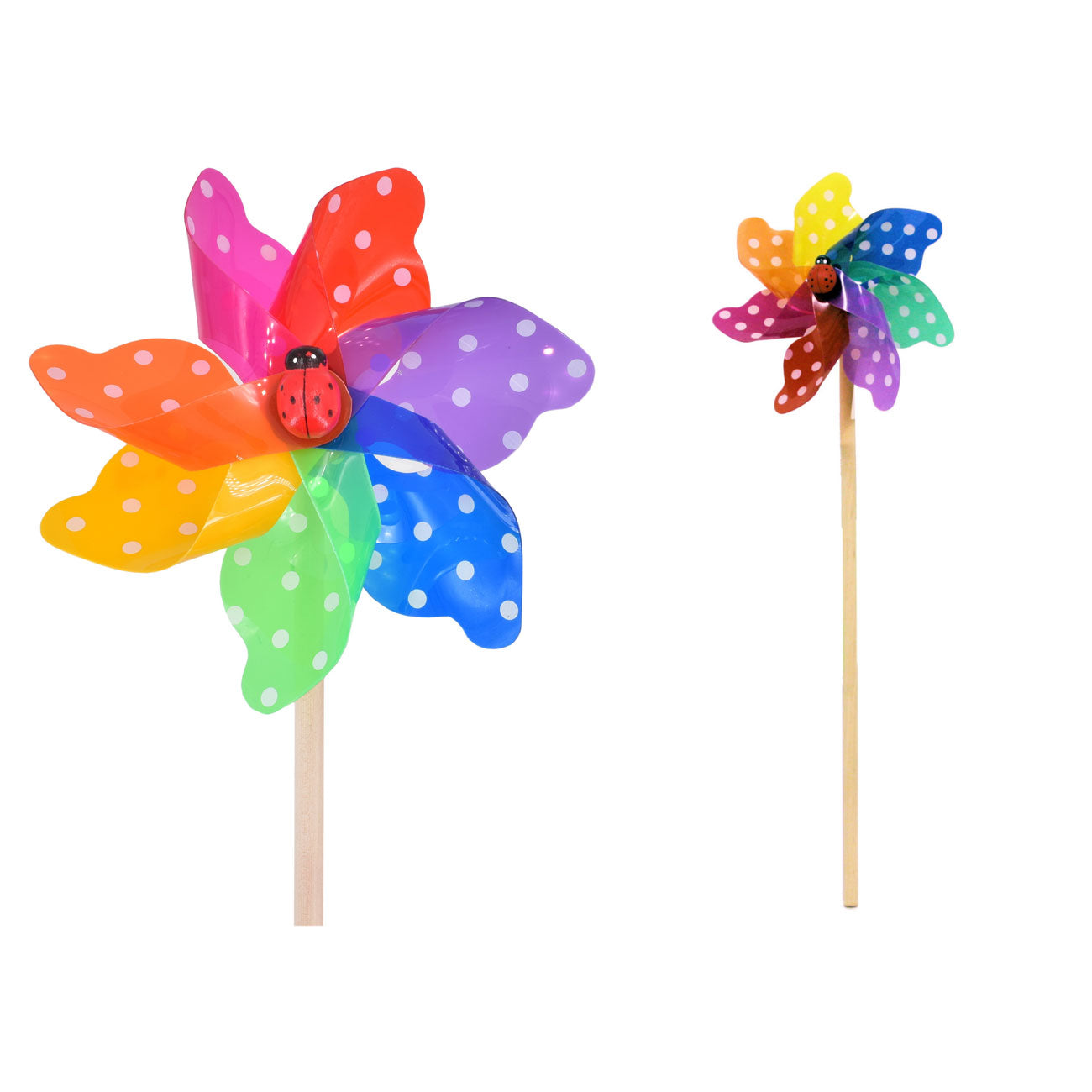 Moulin à vent coloré tacheté de 17 cm - Fabriqué à la main et prêt à être exposé