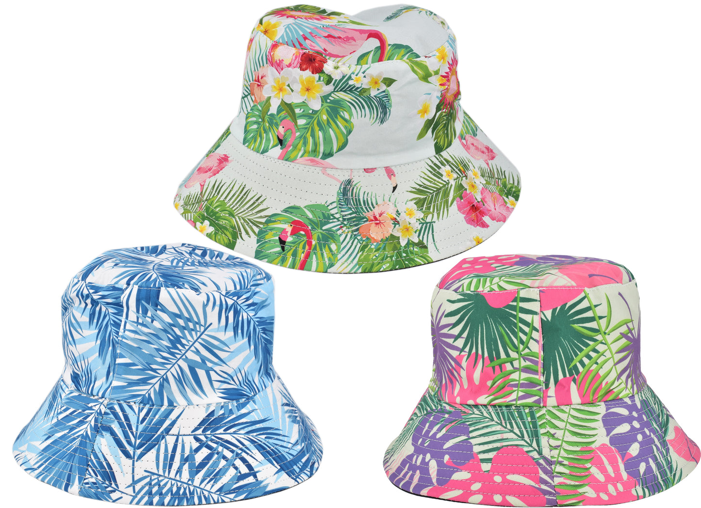 Le dernier bob réversible pour adulte à imprimé tropical 58cm | Chapeau tendance