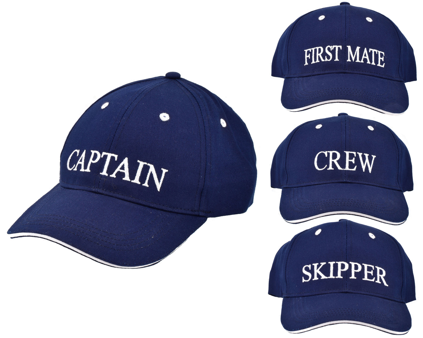 Casquette de baseball bleu classique avec broderie « Captain » | 58 cm