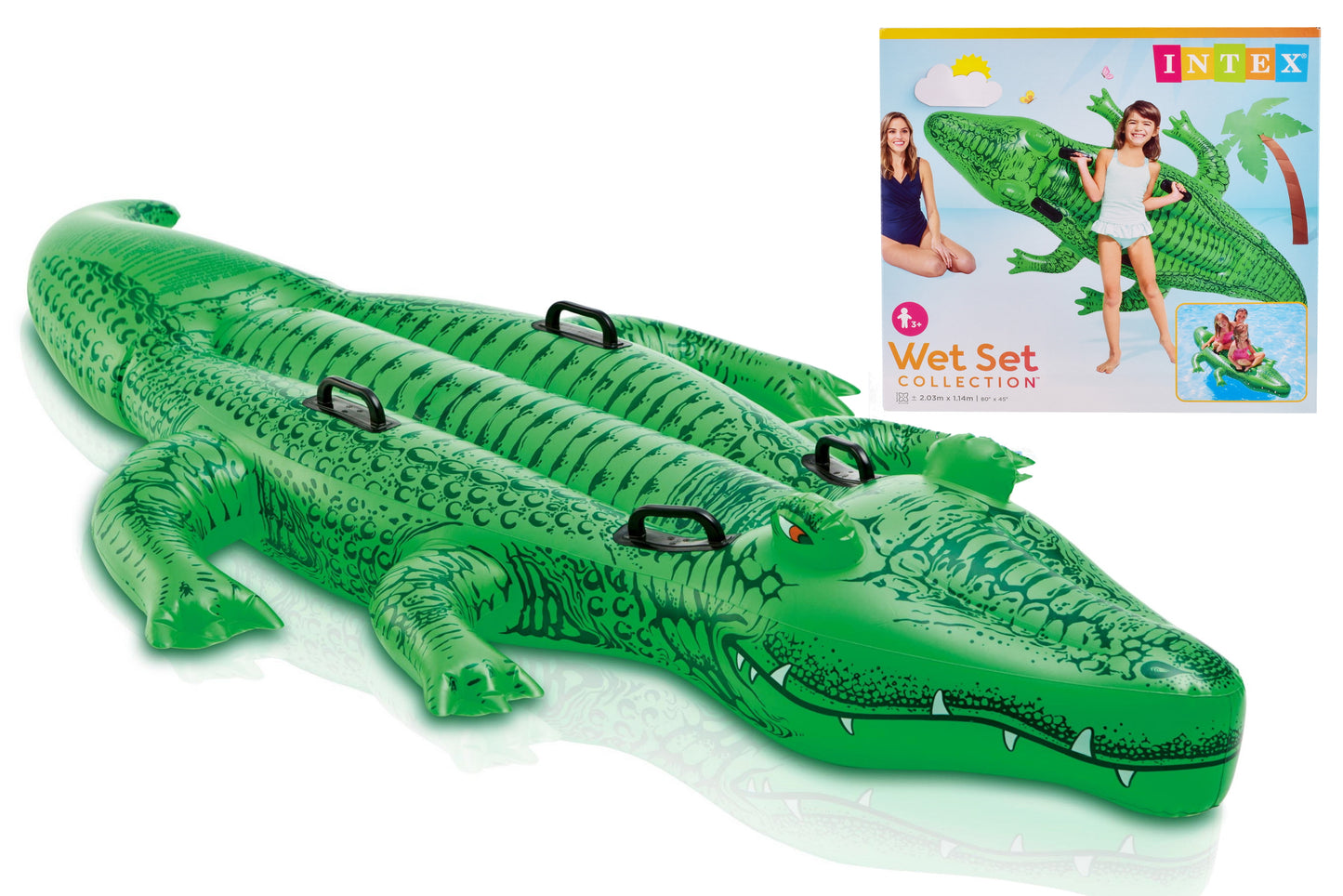 Amusement ultime : Alligator géant gonflable 3 places | 203 x 114 cm