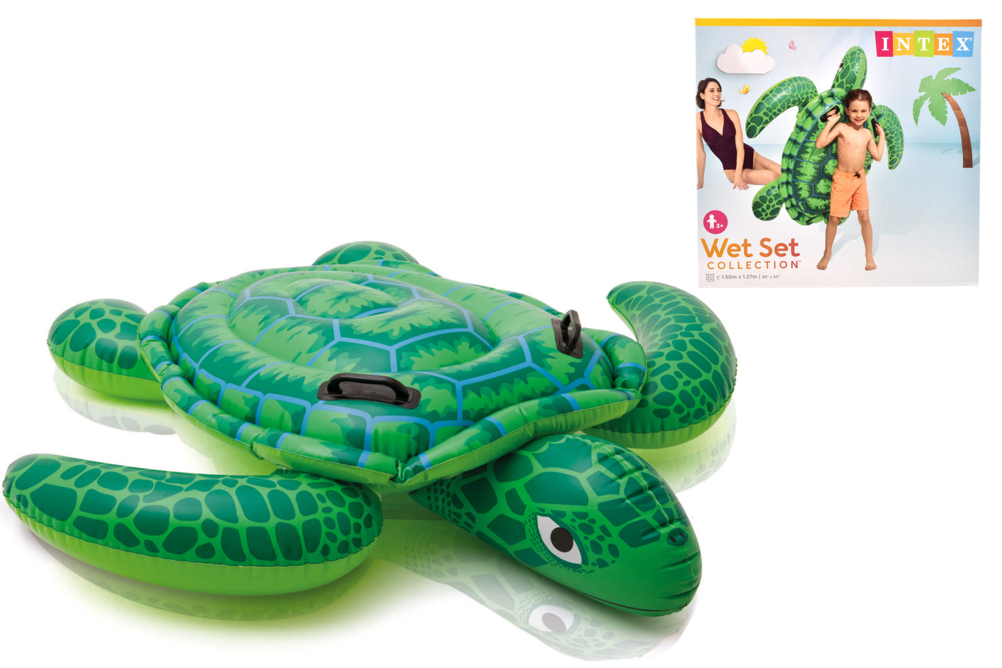 Tortue marine gonflable 150 cm x 127 cm - Matelas de piscine amusant pour enfants