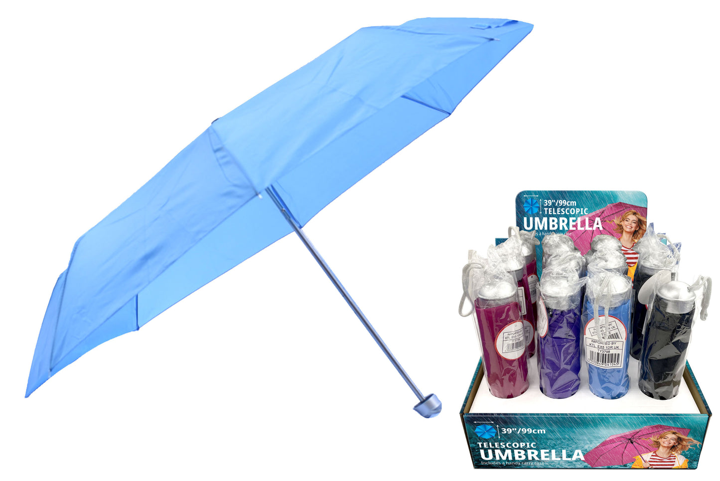 Parapluie télescopique élégant pour femme de 21 po/54 cm, la dernière tendance en matière d'accessoires de pluie à la mode
