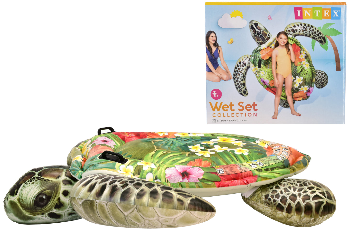 Giant Realistic Sea Turtle Ride-On | Lifelike 75" x 67