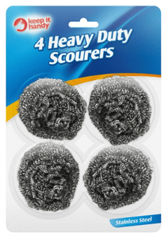 Heavy Duty Spiral Steel Scourers 4pk