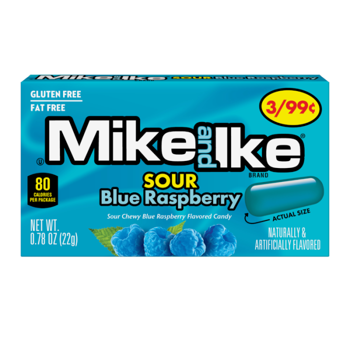 Mike & Ike Framboise Bleue Acide - 22g