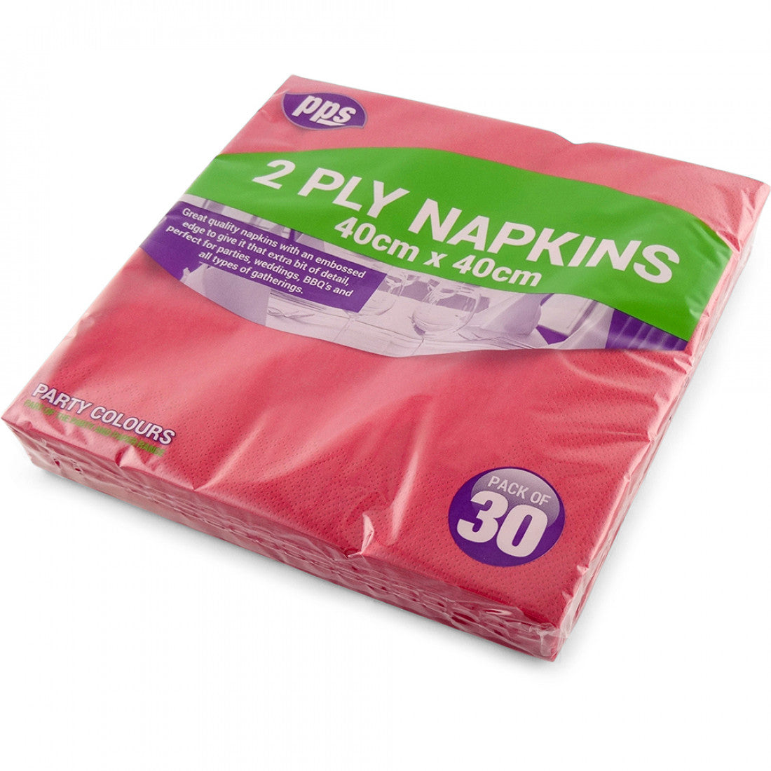Napkins 2ply Red 40x40cm 30pc