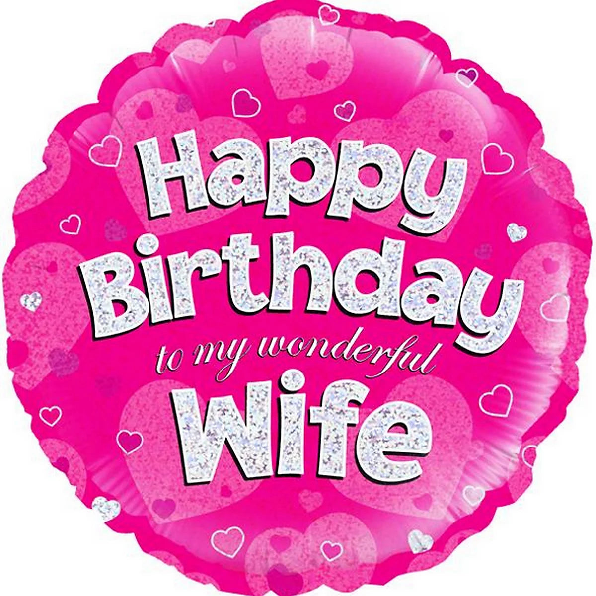 Oaktree 18 Inch Circle Happy Birthday Wife Foil Balloon Pink/Silver (18in)
0 stars