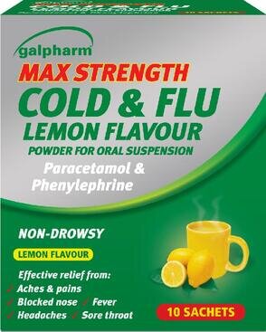 Galpharm Flu Max Tout-en-un poudre 10 sachets