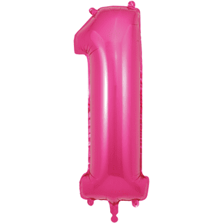 Giant No 1 Pink Helium/Air Foil Balloon L40in
