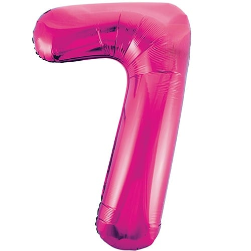 Giant Pink No 7 Helium Foil Balloon L40in