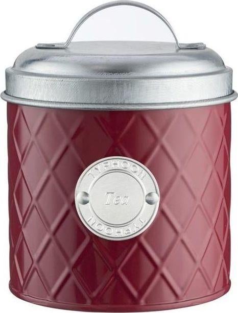 Boîte de rangement à thé Thyphoon 1L rouge et argent